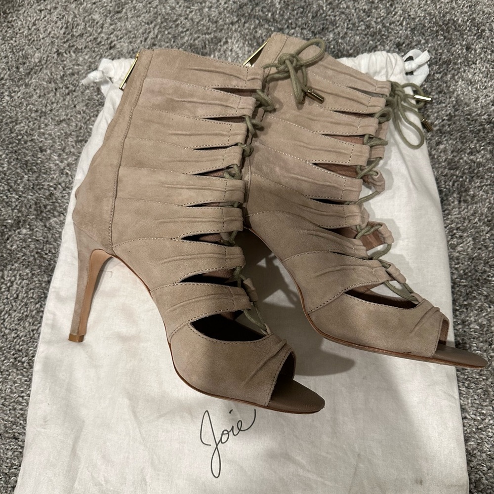 Joie suede lace up heels